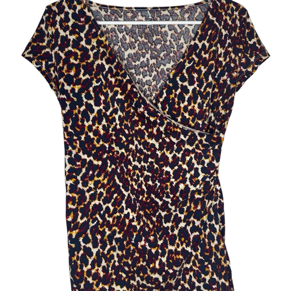 Merona Multicolor Animal Print Wrap Blouse